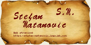 Stefan Matanović vizit kartica